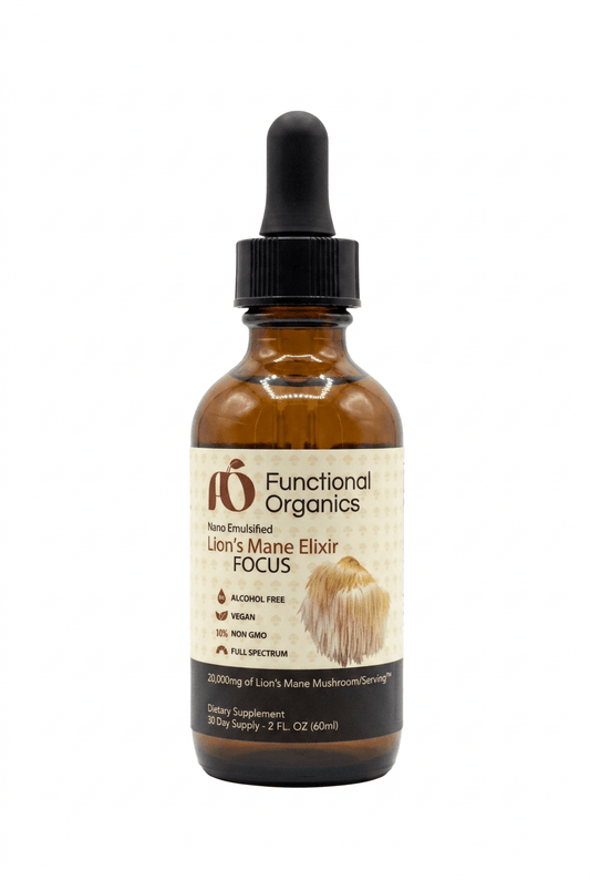 Lion's Mane Elixir FOCUS | 20,000mg Nano Tincture - Functional Organics